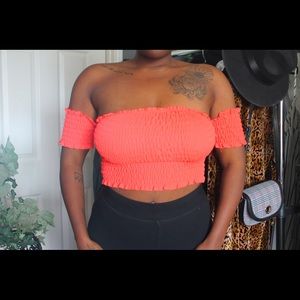 Off the shoulder ruched top